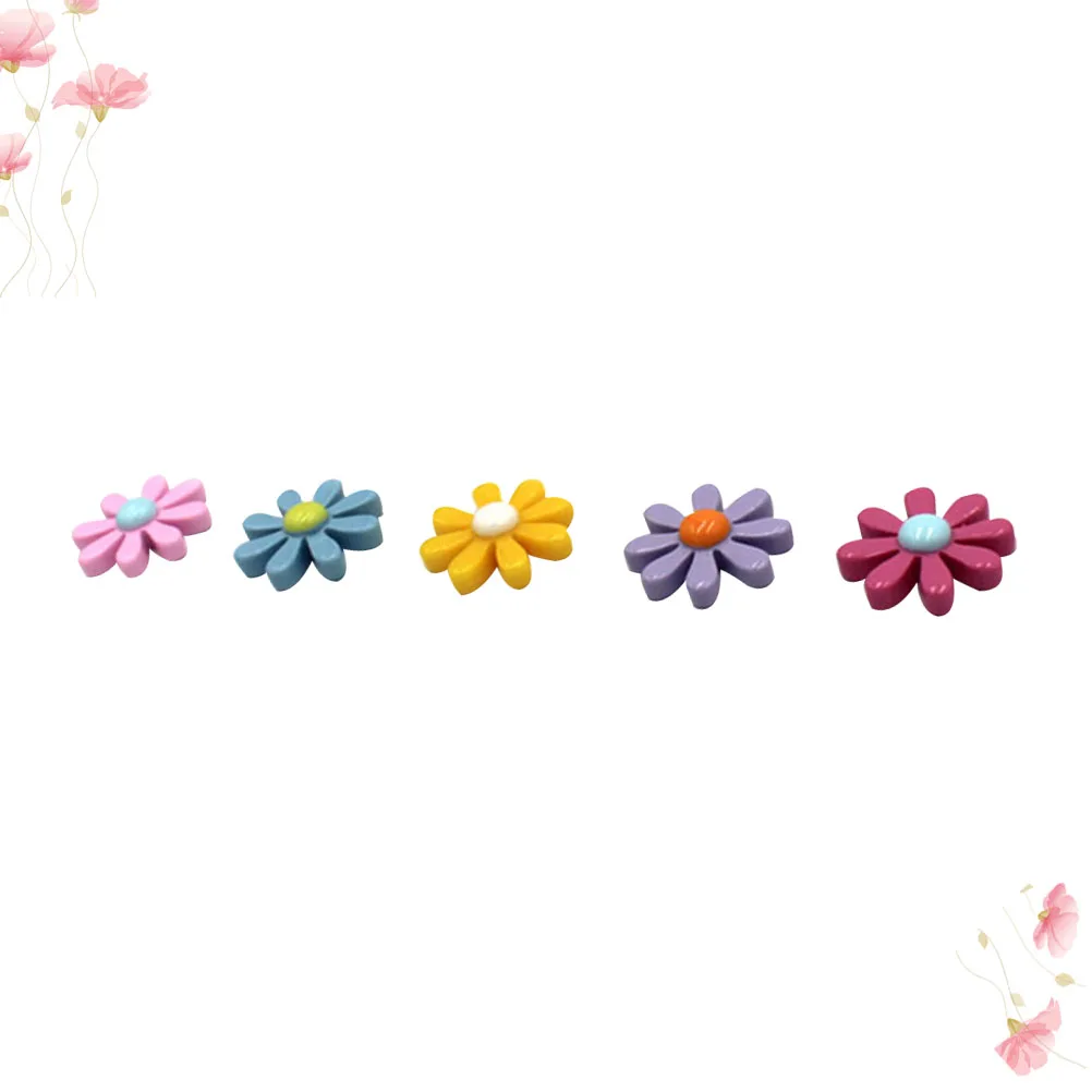 

5 Pcs Fridge Magnet Eight Petals Daisy Stickers Resin Messenger Small