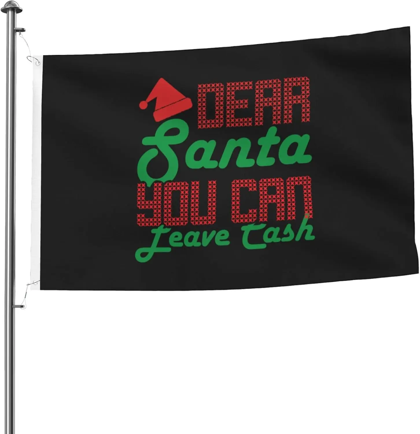 Flagicts 100% Polyester Dear Santa You Can Leave Cash Christmas Flags