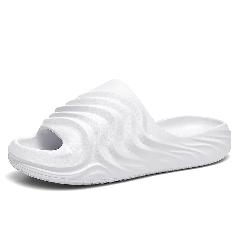 

Light Soft Cool Fashion Men Slippers Cool Summer 2024 Holiday Beach Sandals Male Flat Thick Slides Boys Non-slip Walking Footwea