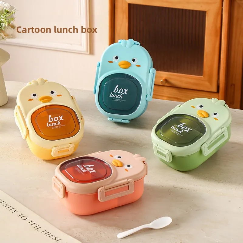 

New cartoon lunch box with buckle seal, high appearance value, microwaveable, children's snack box