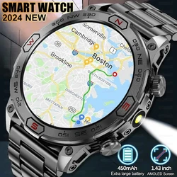 2024 New Outdoor Military GPS Smart Watch Men AMOLED HD Screen Heart Rate IP68 Waterproof Sport Smart Watches For Huawei Xiaomi
