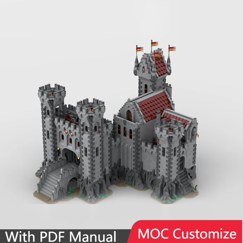 

Популярные 10007 шт. MOC Red Lions Castle II, модульная модель, строительные блоки, наборы «сделай сам», образовательные сборочные кирпичи, игрушка, Рождественский подарок
