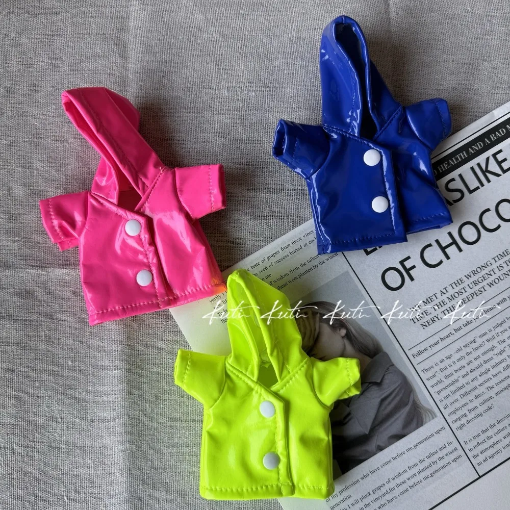 

Dolls Clothes For 20cm Idol Cotton Doll DIY Clothes Accessory Cute PVC Yellow/Green Raincoat Fans Collection Girls Gifts