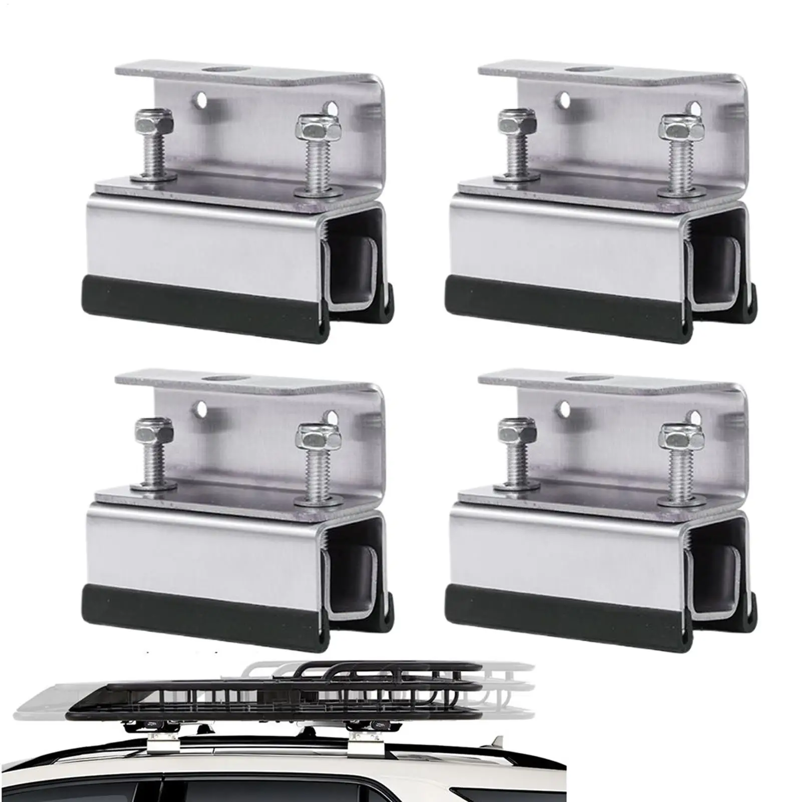 

4 шт. монтажные кронштейны для солнечной панели RV, фотоэлектрические кронштейны для автофургонов из нержавеющей стали, багажники на крышу для автофургона, яхты, прицепа, лодки