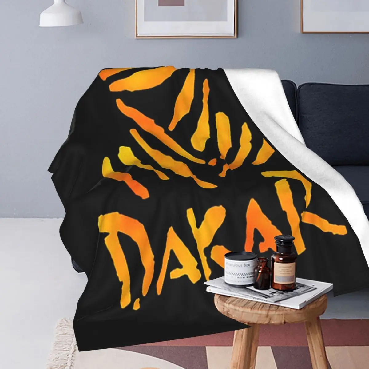 Dakar Rally Motorcycle Blanket Soft Warm Flannel Throw Blanket Bedding for Bed Travel Home Couch
