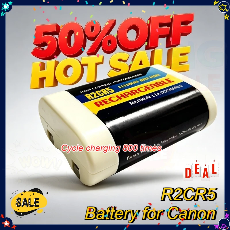 Nueva Batería de Litio Recargable de 500mAh + Cargador para Canon R2cr5 2CR5 EOS 1 EOS 3, Batería de Cámara de Alta Calidad de 6V