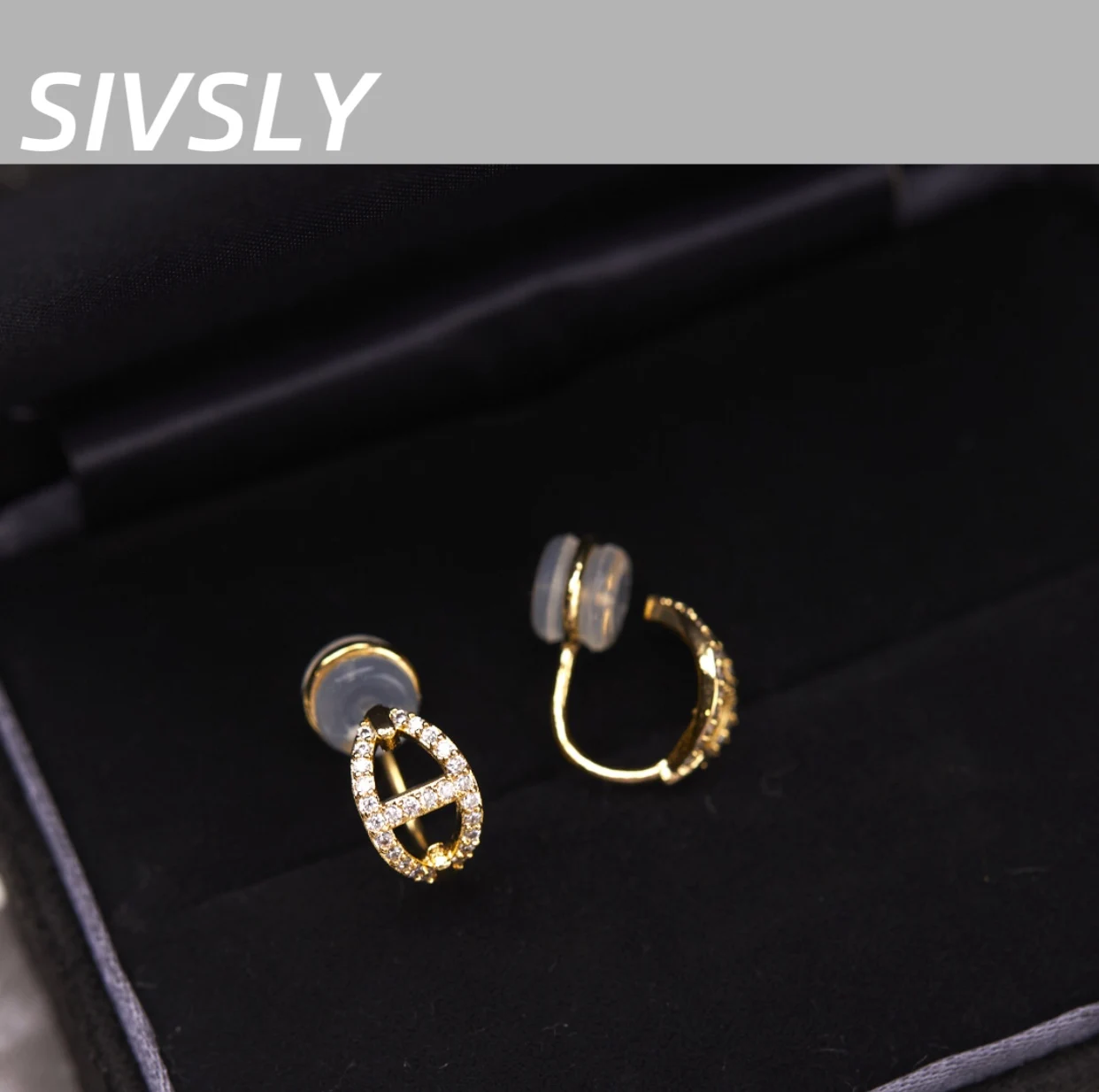 Серьги-застежки для ушей Роскошный дизайн Серьги Силиконовый зажим для ушей Женские серьги без пирсингаМужские и женские стили.