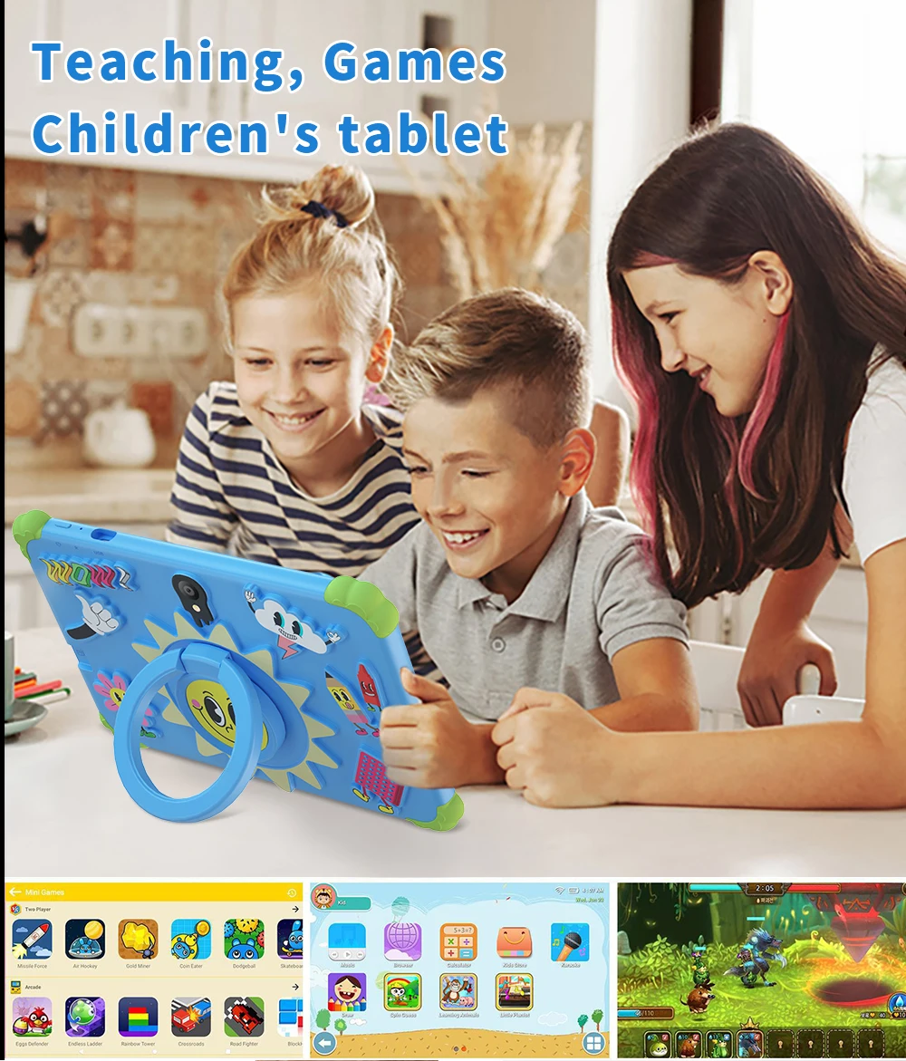 2025 original dos desenhos animados 7.0 polegadas tablet infantil mini pc 4gb + 64gb software infantil android 13 controle parental