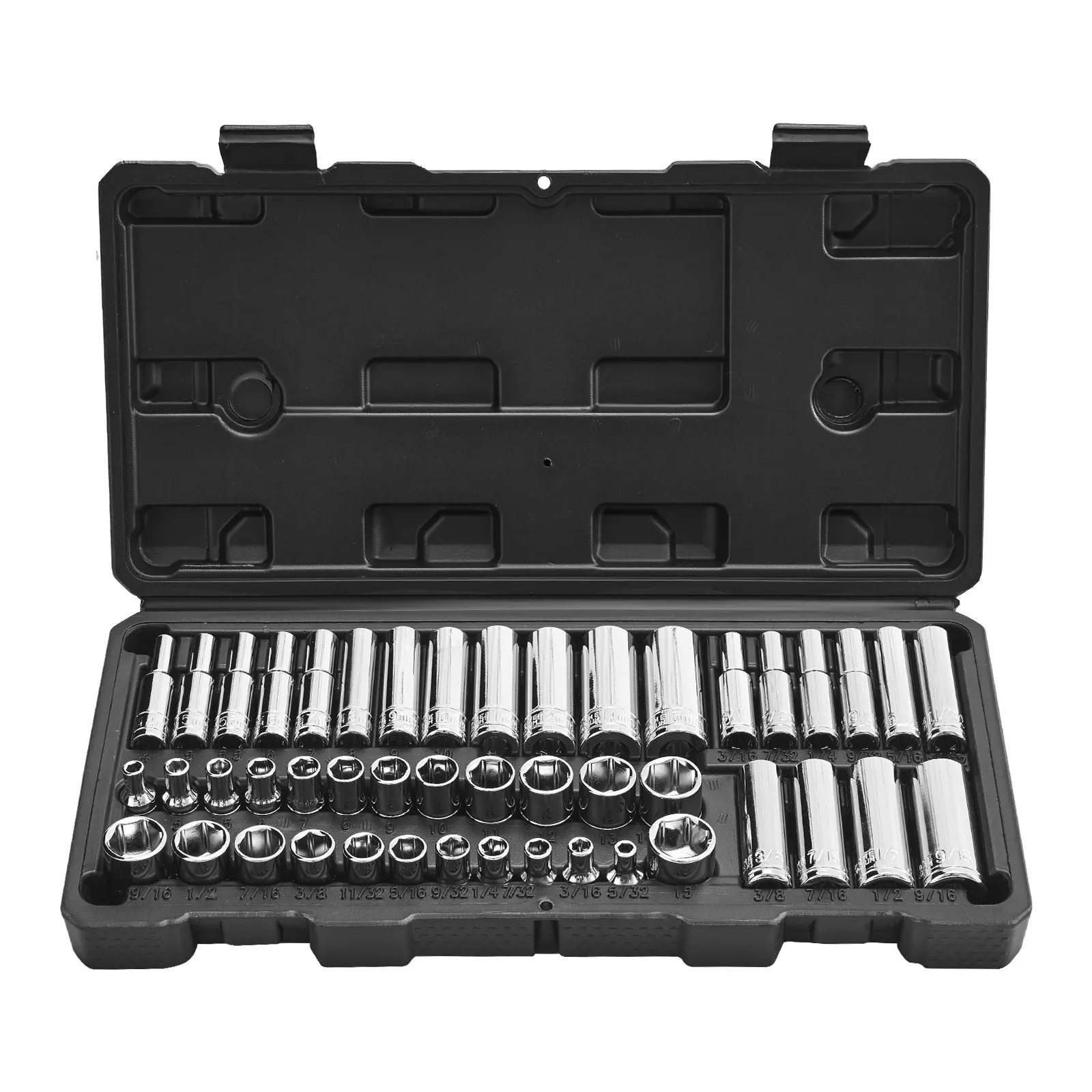

Socket Set, 46 Pieces, 1/4 Inch Drive Socket Tool Set, SAE And Metric Size, Deep And Standard, Mechanic Tool Kit With Storage