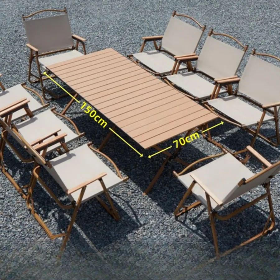 Outdoor Folding Table Aluminum Alloy Egg Roll Table Portable Picnic Camping Table and Chairs Pliante Equipment Mesa Furniture