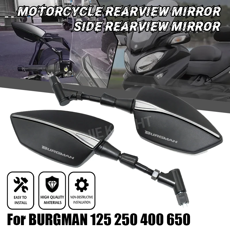 

For BURGMAN AN125 AN250 AN400 AN650 AN 650 Burgman 400 650 125 200 Motorcycle Adjustabale Side Rearview Mirrors Rearview