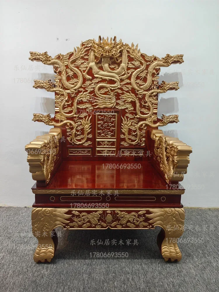 

Антикварное кресло-дракон-император, трон, резное кресло-дракон из цельного дерева, династия Мин и Цин, классическая лекция храма, медитация ch