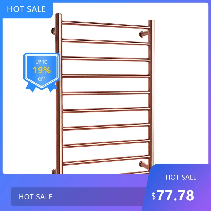 

0728 Gold IP56 Wall Mounted Electric Towel Warmer Rack Fashion AC110-240V 162W Stainless Steel Waterproof Bathroom