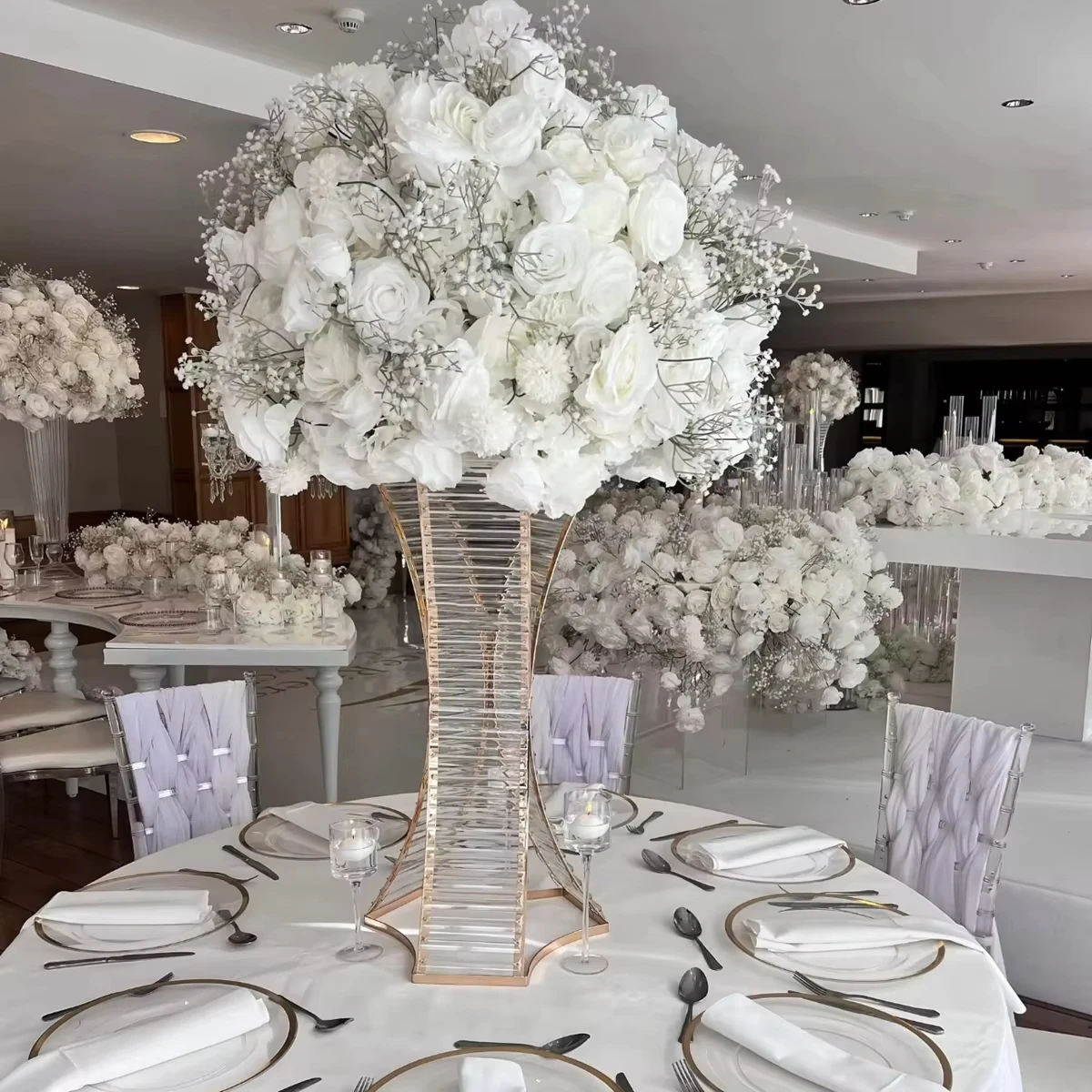 Acrylic Wedding Centerpiece Crystal Table Centerpiece 80cm Column Road Lead Party Vase DIY Decoration