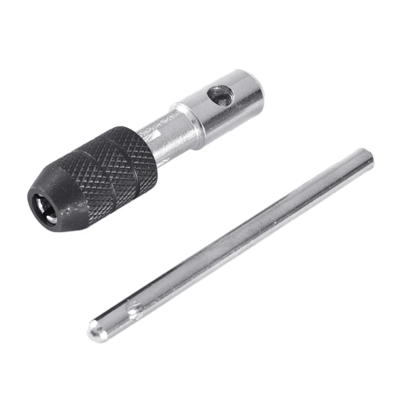 Professional ปรับ Silver T-Handle Ratchet Tap ผู้ถือประแจเมตริกปลั๊ก T-Tap สำหรับครัวเรือน Workshop ซ่อม m4YD