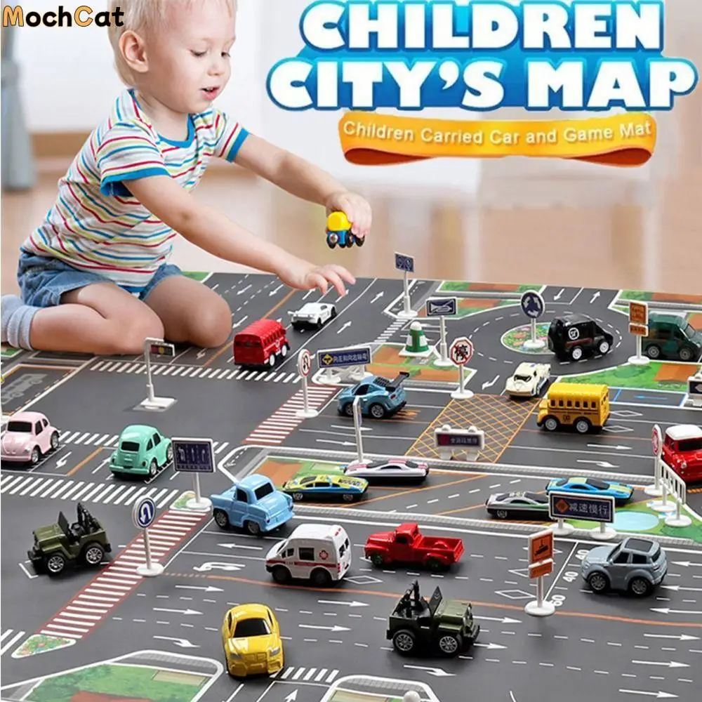 

Baby Play Mat Kids Toys Traffic Car Map City Parking Lot Roadmap DIY Traffic Road Signs Road Carpet Playmat Climbing Mats Toys