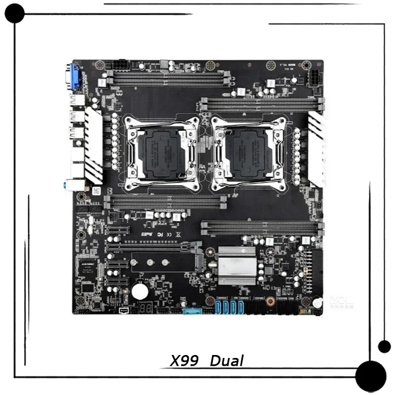 For Jingsha X99 Dual Computer Motherboard Studio Game Multi-open DDR4 Memory Support Xeon E5 V3/V4 Full Series