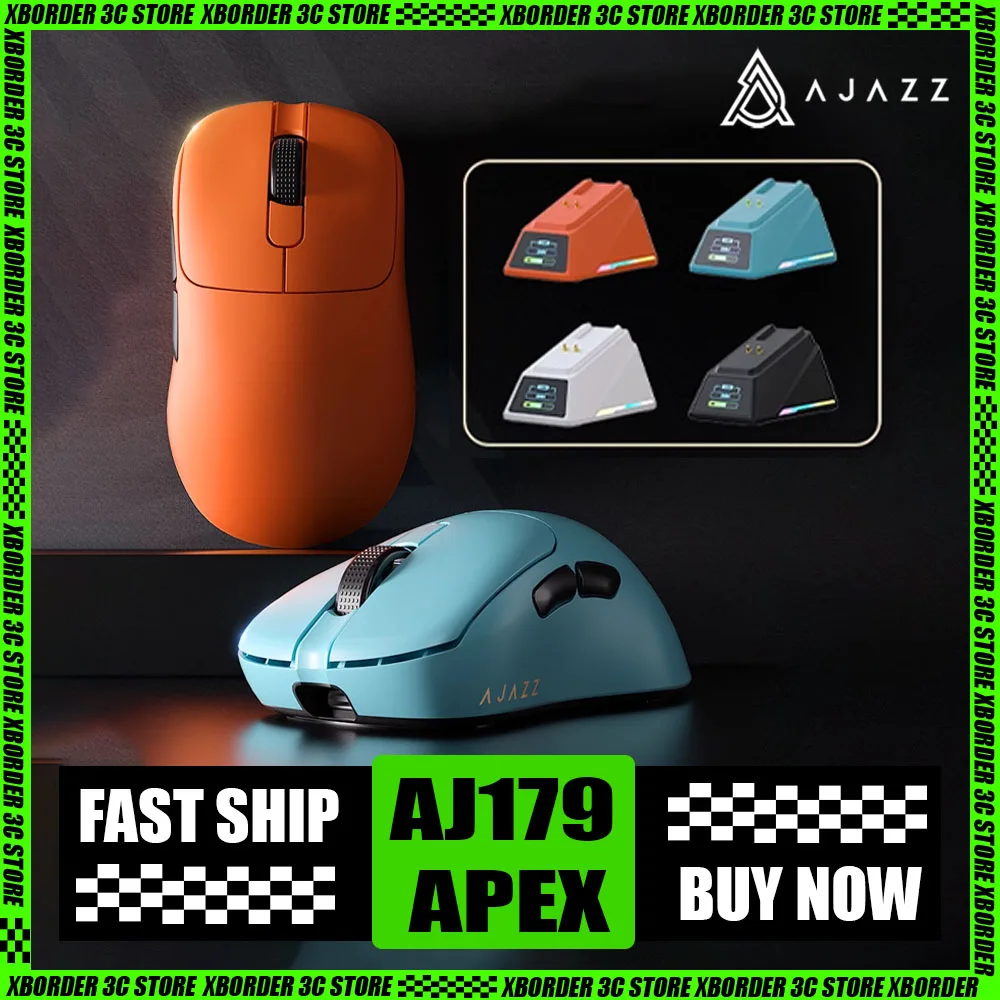 

Ajazz Aj179 Apex Wireless Mouse 8k Return Customize Screen Paw3950 Three Modes Gaming Mouse Rgb Lightweight Office Pc Gamer Gift