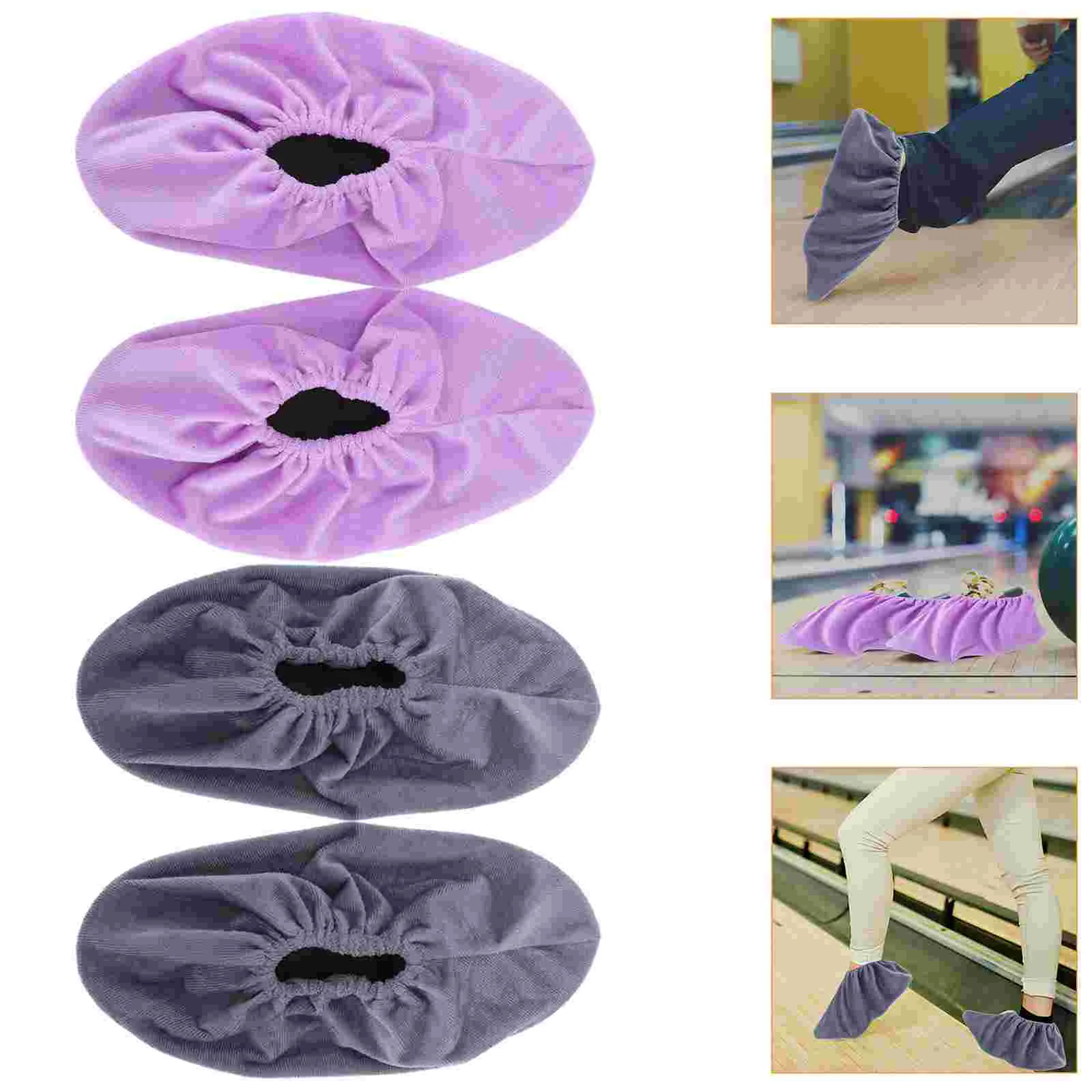 

2 Pairs Fleece Shoe Covers Sports Protector Bowling Men Equipment Shoes Supplies Man