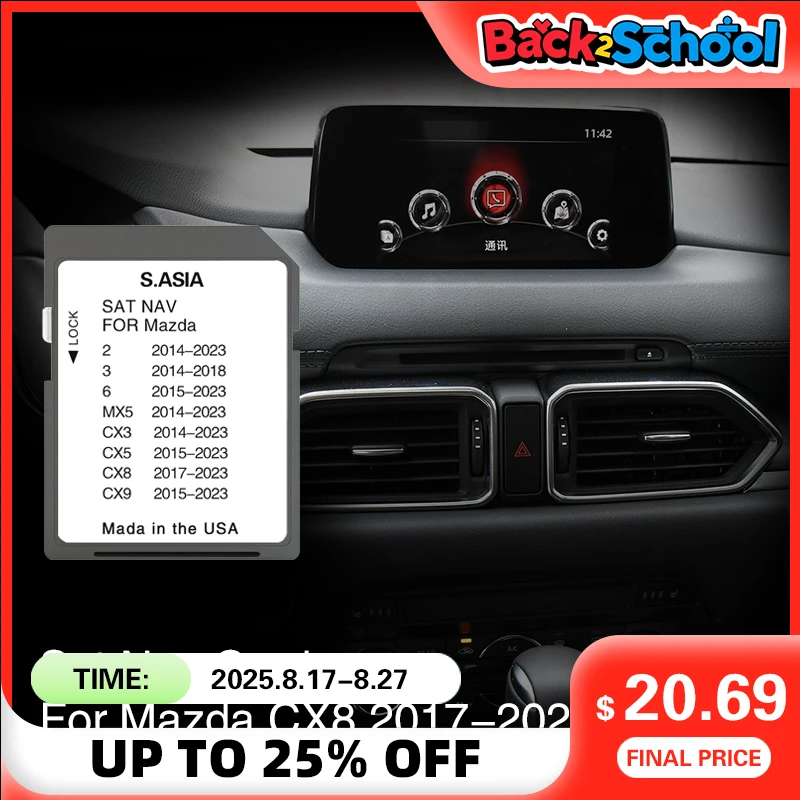 

GPS Card for Mazda CX8 from 2017 to 2023 Car Navigation Memeory Card Cover South Asia Brunei Darussalam Malaysia Singapore