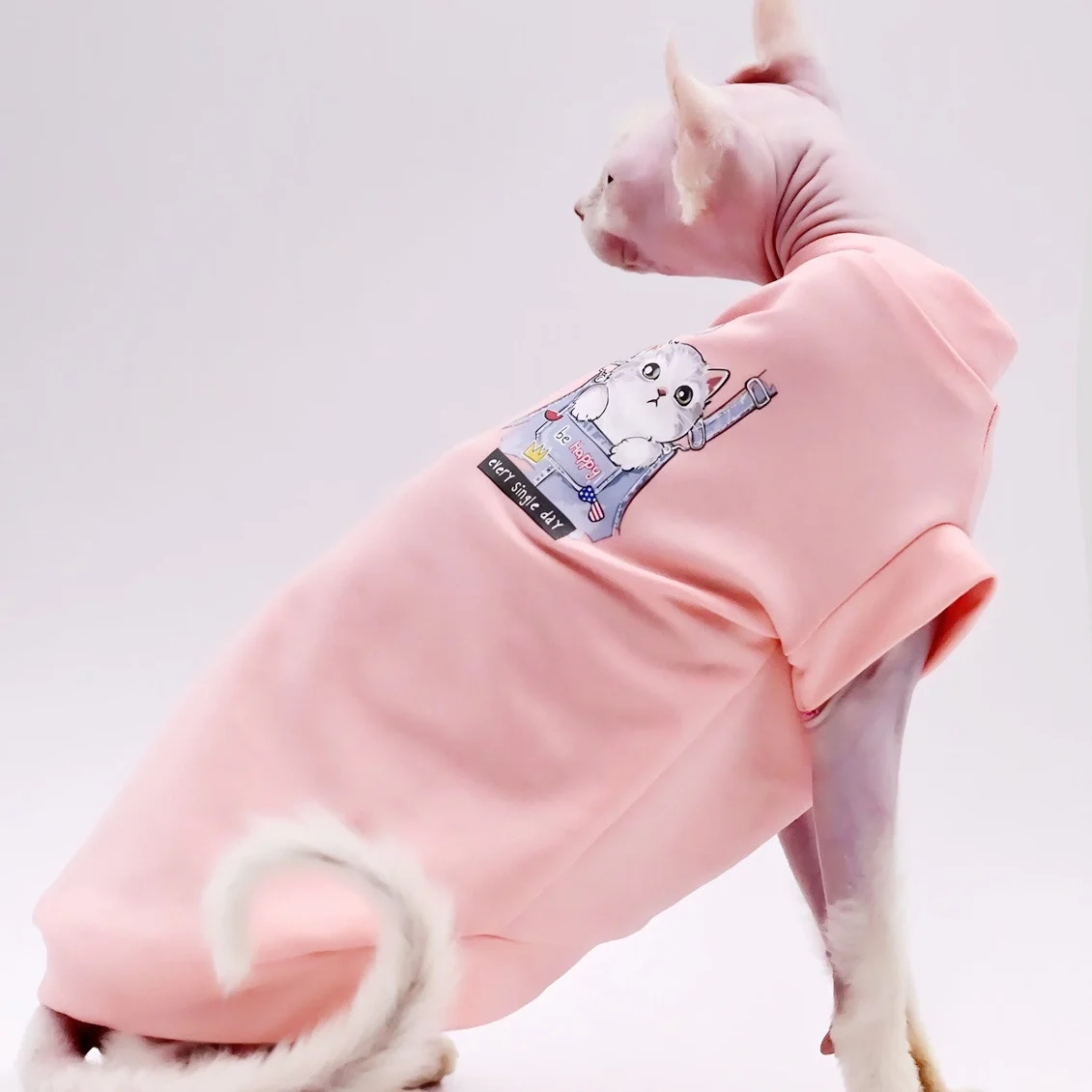 Breathable Soft Cotton Cat Clothes, Hairless Cat Vest, Sphynx, Devon, Rex Cats, Small Cats and Dogs, Summer