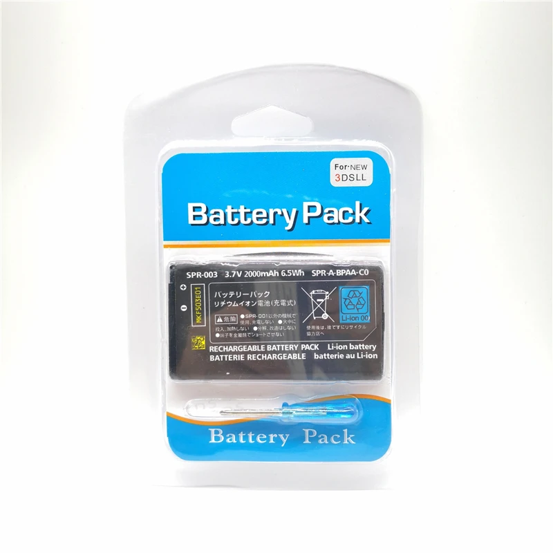 Paket Baterai Li-ion Isi Ulang 3.7V 2000mAh SPR-003 untuk Nintendo 3DS LL/XL 3DSLL 3DSXL