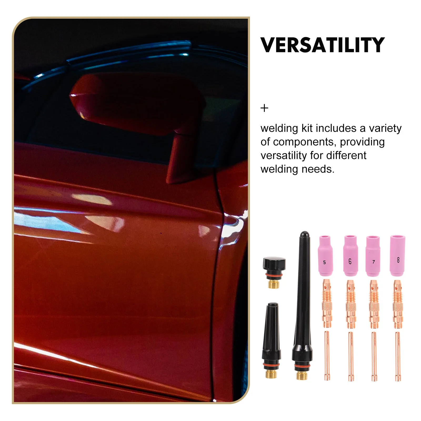 

1 set TIG Welding Torch Accessories WP17 WP18 WP26 PTFE Material Parts Kit for Tig Cup Wire Mesh Screen Nozzle