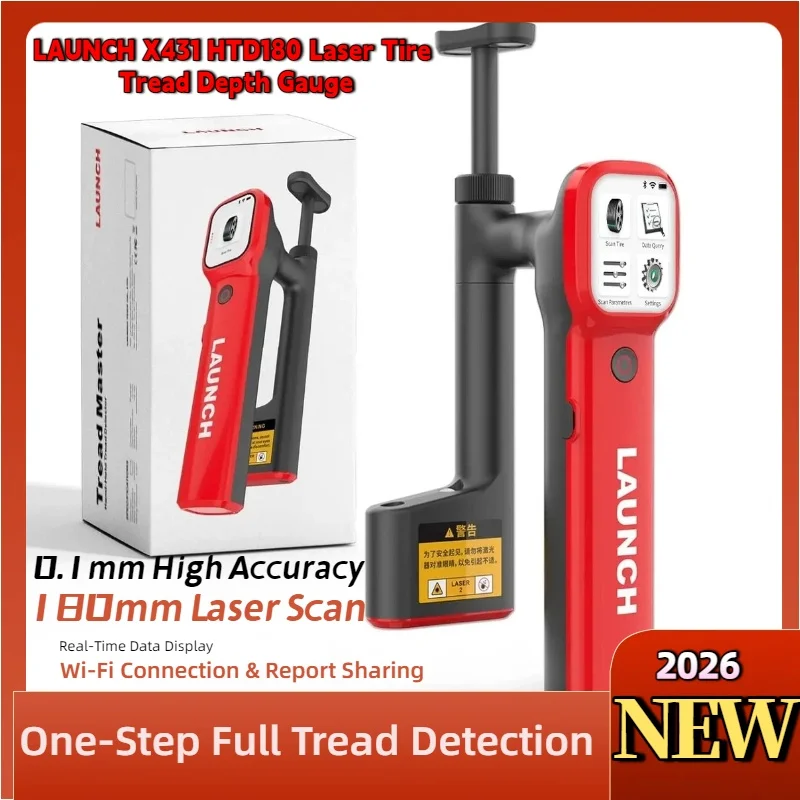 LAUNCH X431 HTD180 Tread Master Laser Tire Tread Depth Gauge 0.1mm High Precision Wi-Fi Real-time Measurement