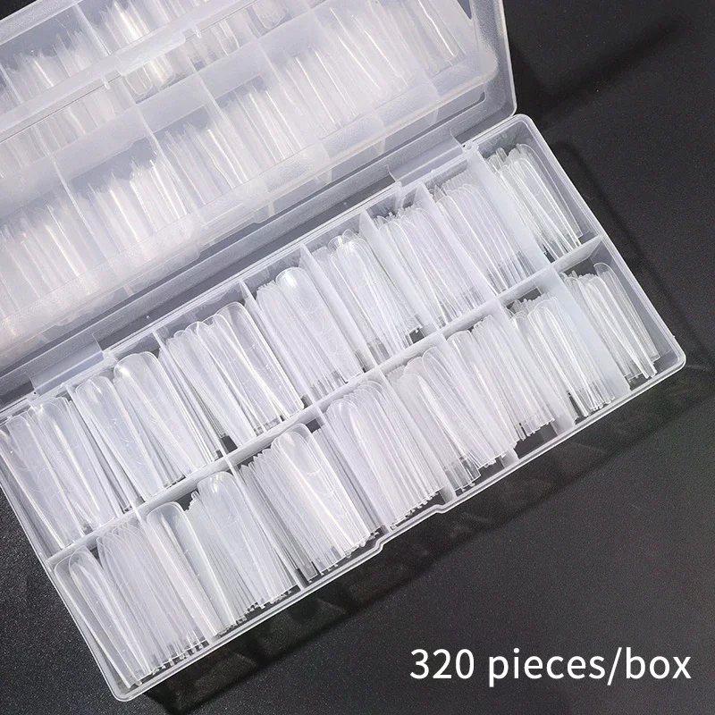 320 Stück Sandwich Dual Nail Forms Extensions-Dual Forms Sarg Nagel Formen Top Mold Bottom Mold Verlängern Maniküre Kunst Werkzeuge