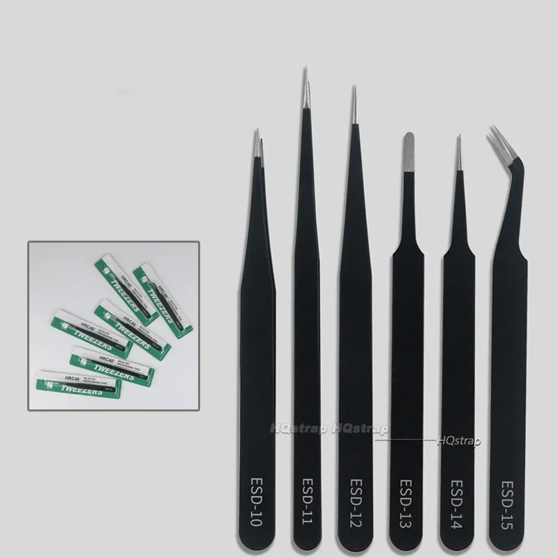 ESD Anti-Static Stainless Steel Tweezers Precision Tweezers Set Repair Tools for Watchmaker Jewelry Watch Repair Tool