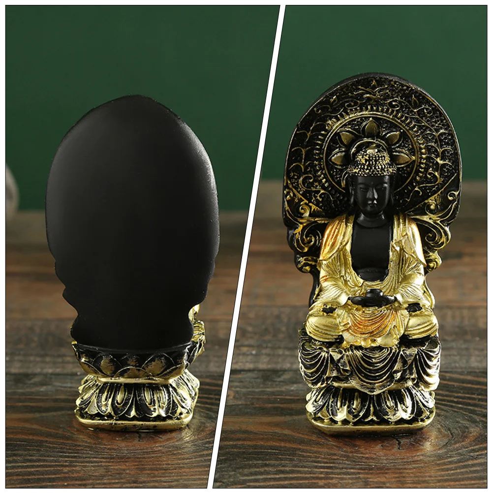 

1Pcs Guanyin Buddha Statue Resin Desktop Decoration Fine Craft Detail Living Room Shelf Display Religious Art Piece