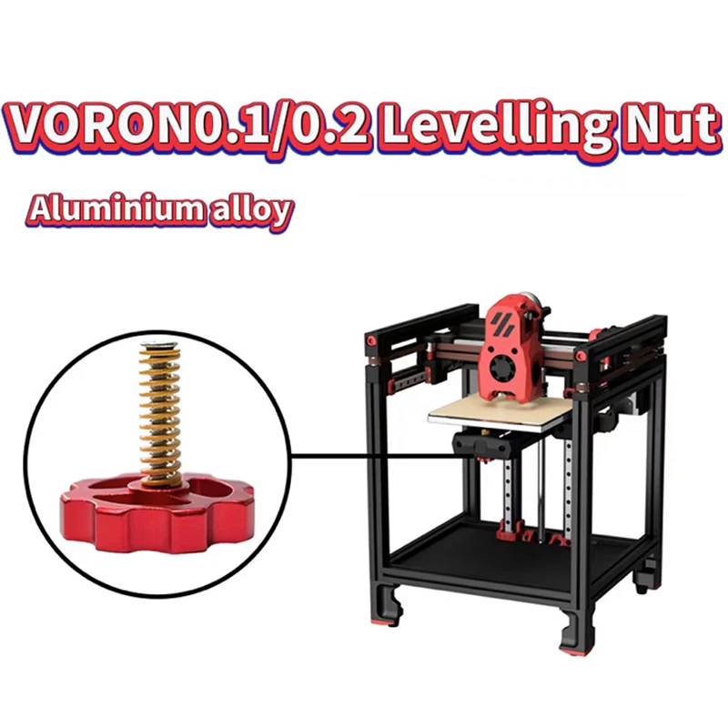 VORON Levelling Nut 3D Printer Heat Bed Twist Level Nut M3 Hotbed All Metal Nut Spring Screws Knob Parts for Voron0.1/0.2