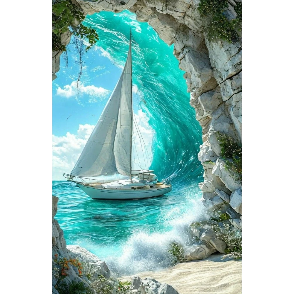 

Wave Sail Scenery 500/1000/1200/2000 PCS Jigsaw Puzzles Family Activity Games DIY Puzzle for Living Room Home Decor Gift