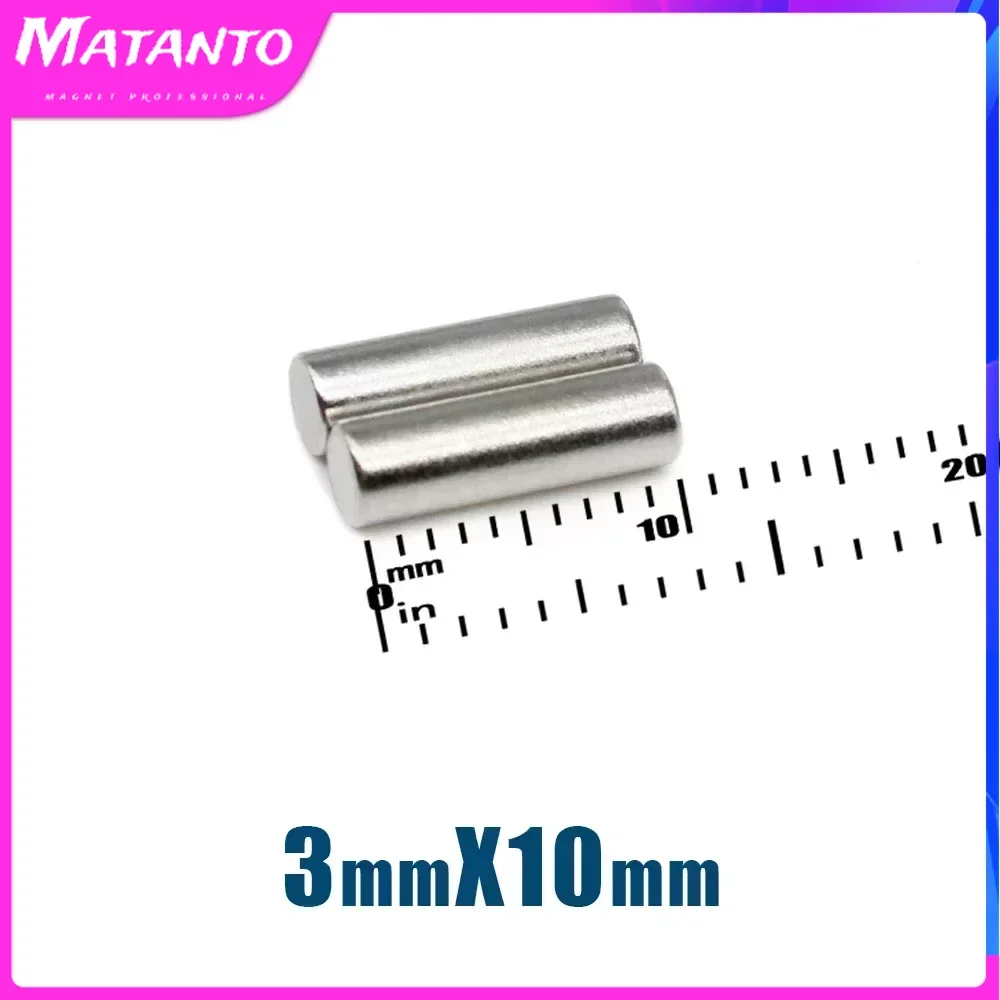 50/100/200/500PCS 3x10mm Strong Cylinder Rare Earth Magnet Round Neodymium Magnets 3mmx10mm Mini Small Magnet Disc