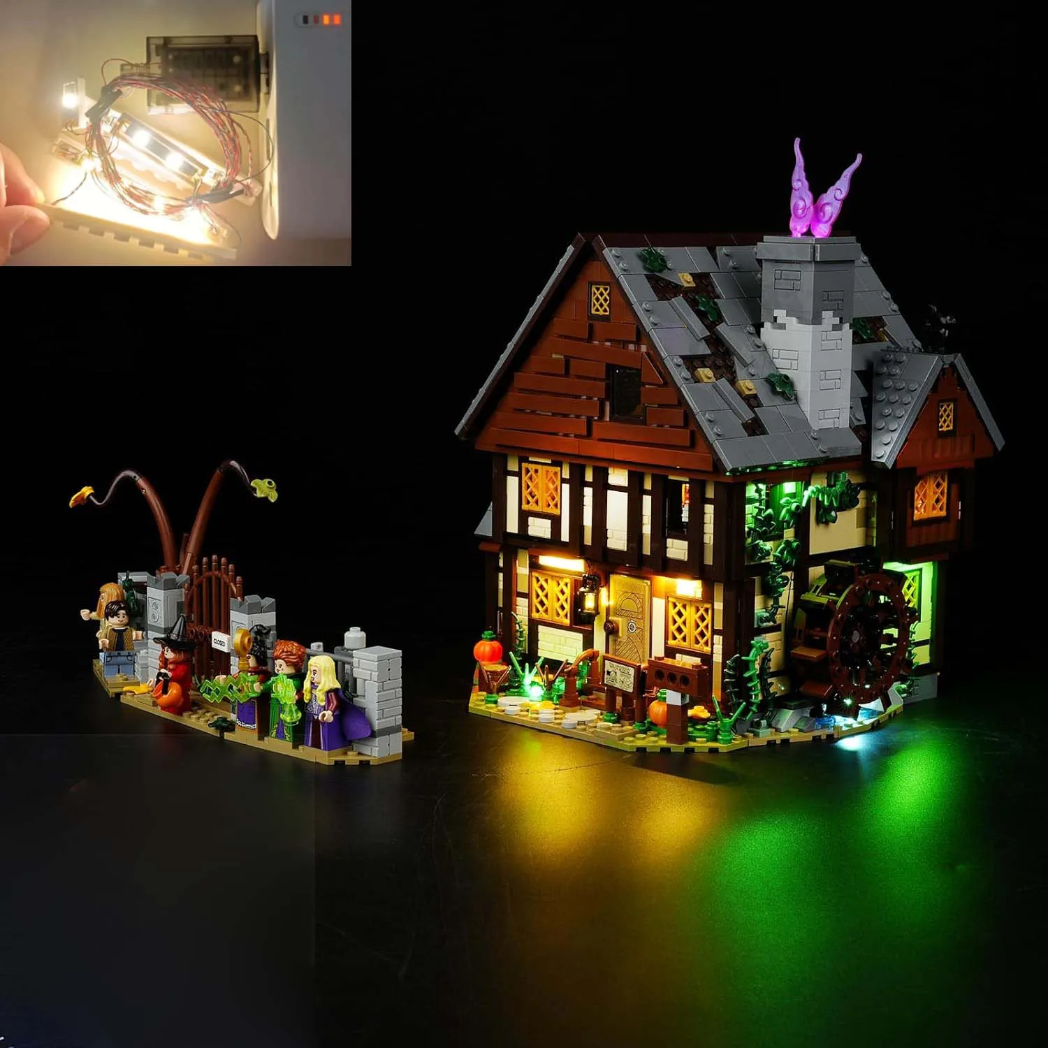 LED for Lego 21341 The Sanderson Sisters' Cottage Building USB Lights Kit With Battery Box-Not include Lego Model