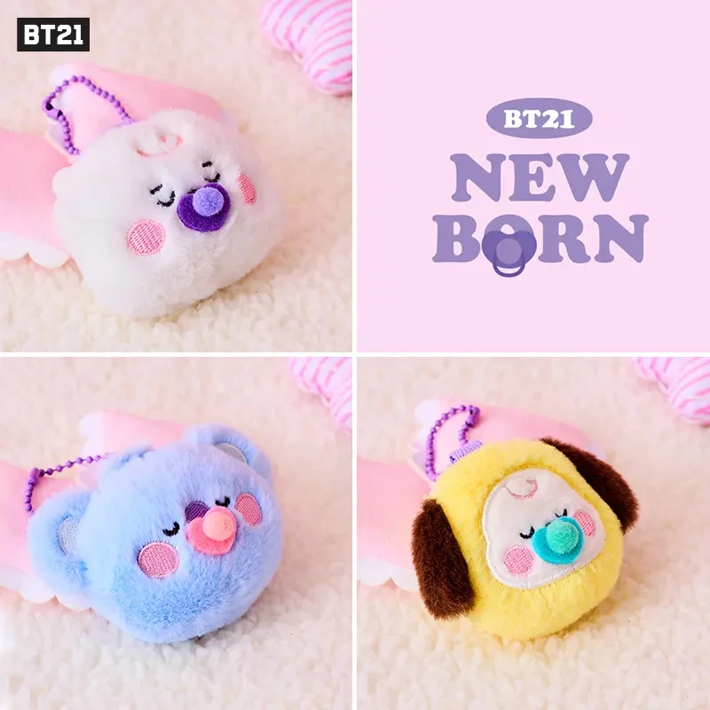 New Kawaii Bt21 Good Night Baby Series Plush Pendant Mini Bt21 Plush Toy Boy Girl Backpack Key Chain Accessories Birthday Gift