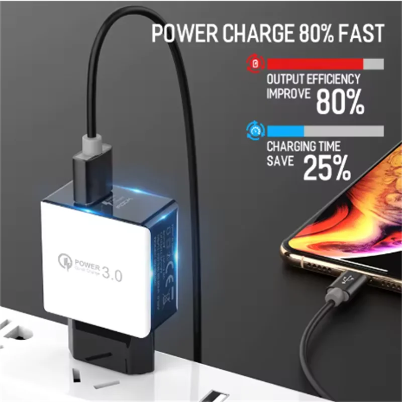 عالية الجودة الاتحاد الأوروبي التوصيل شاحن سريع QC3.0 USB نوع C شاحن العالمي الجدار محول الطاقة شاحن آيفون سامسونج شاومي الهاتف