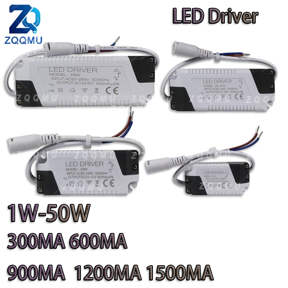 LED Driver 1-50W AC to DC Power Supply Transformer for LED Strip Light Ceiling Downlight Cabinet Lamp Spot Light
