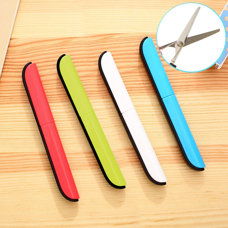 portable scissors paper-cutting pocket scissors folding safety scissors pen shape