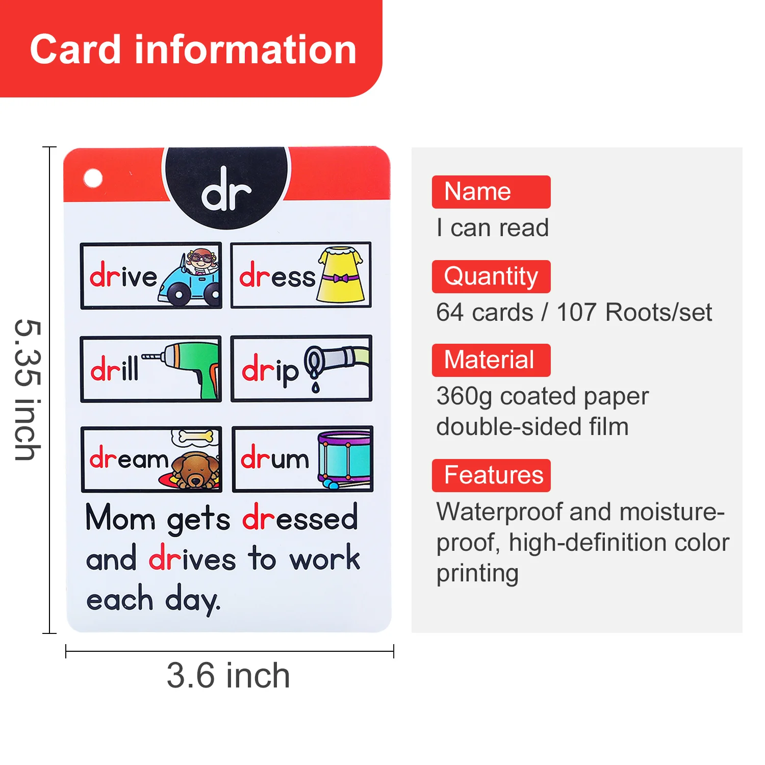 107 Groups/set Roots English Phonics Flash Cards Kids Montessori Learning Educational Toys For Children Teaching Aids Baby Card