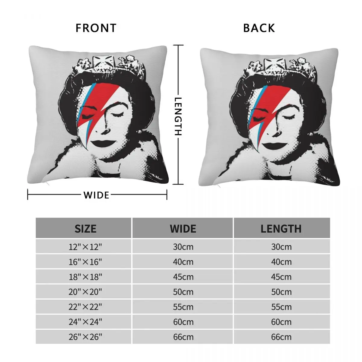 Banksy England Queen Elizabeth Square Pillowcase Polyester Linen Velvet Printed Zip Decorative Throw Pillow Case Cushion Case