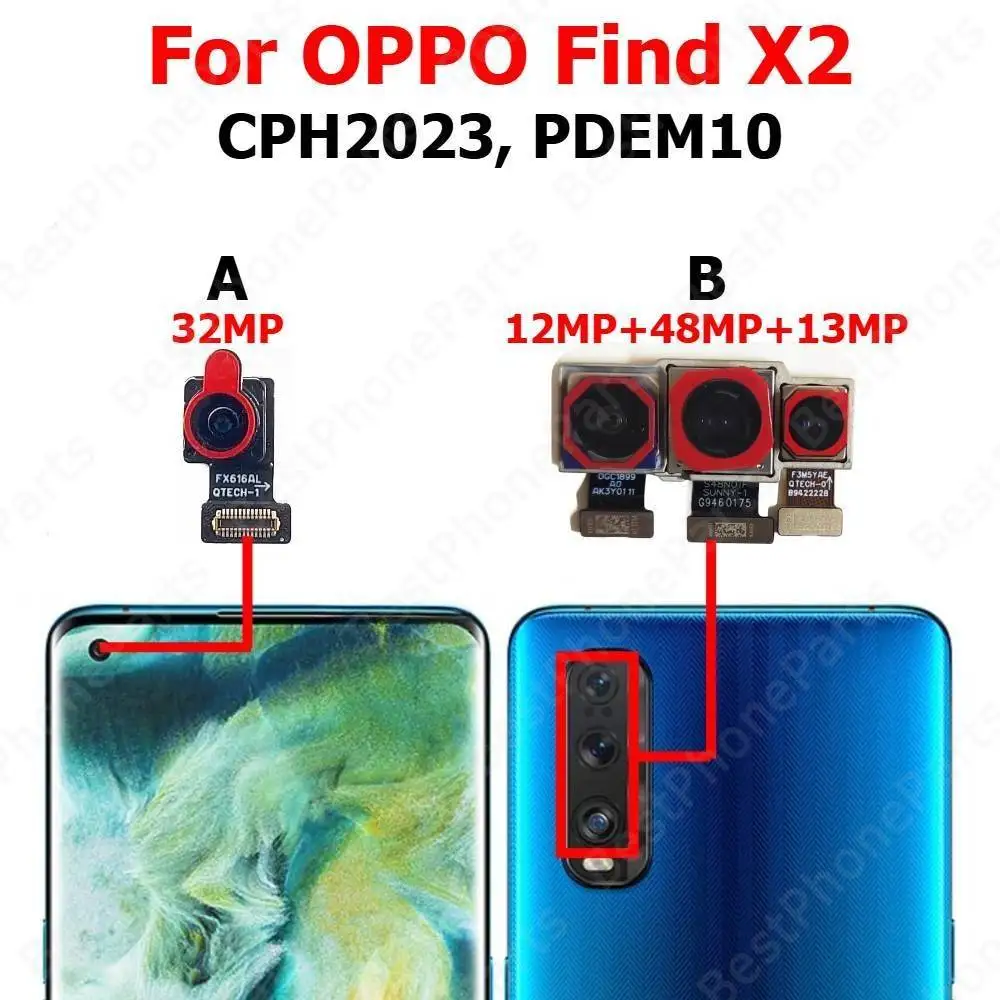 

Rear Front Camera For OPPO Find X2 CPH2023 Backside Facing Frontal Selfie Back Camera Module Mobile Phone Replacement Parts