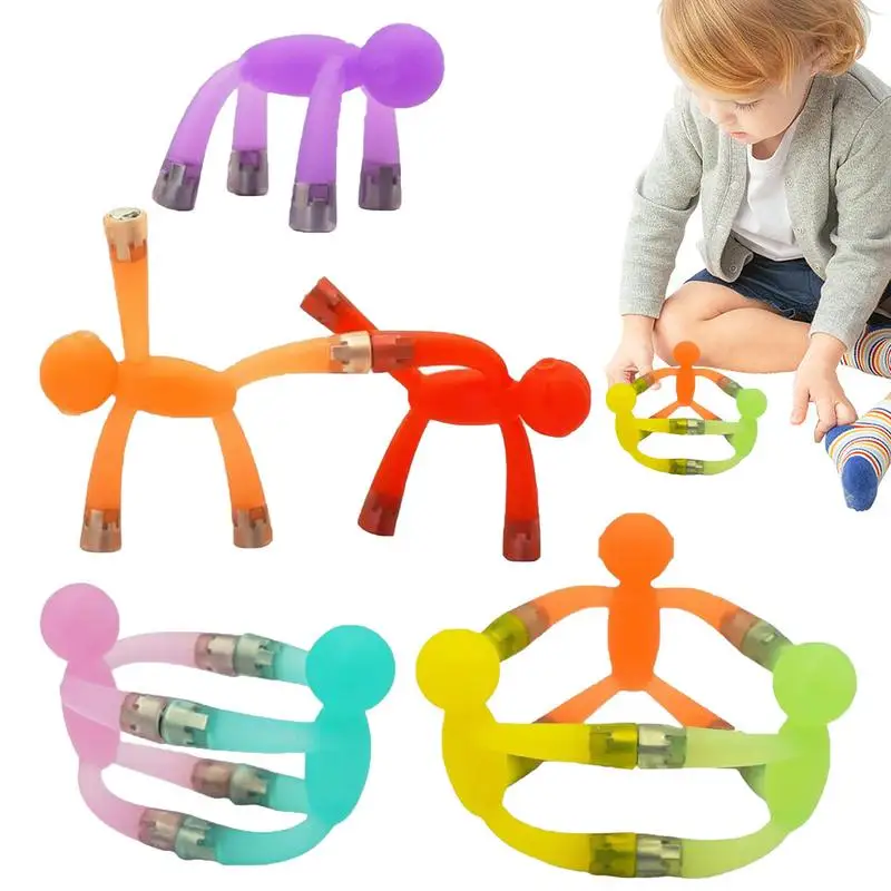 Humanoid Magnetic Toy Kids Travel Toys 8 Pcs Bendable Novelty Toys Fridge Magnets Decoration Fridge Magnets Soft Rubber Magnets