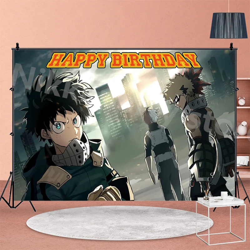 My Hero Academia Background 120*80cm Backdrops Banner Birthday Decoration PVC Poster Photography Baby Shower free shipping item