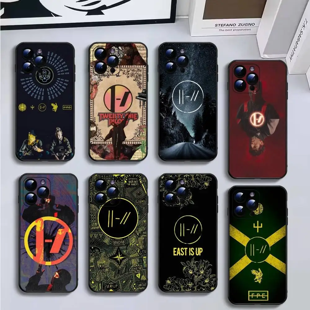 

T-Twenty O-One Pilots Phone Case For iPhone16,15,14,13,12,11 Plus,Pro Max,XS,X,XR,SE,Mini,8,7,Soft Black Cover