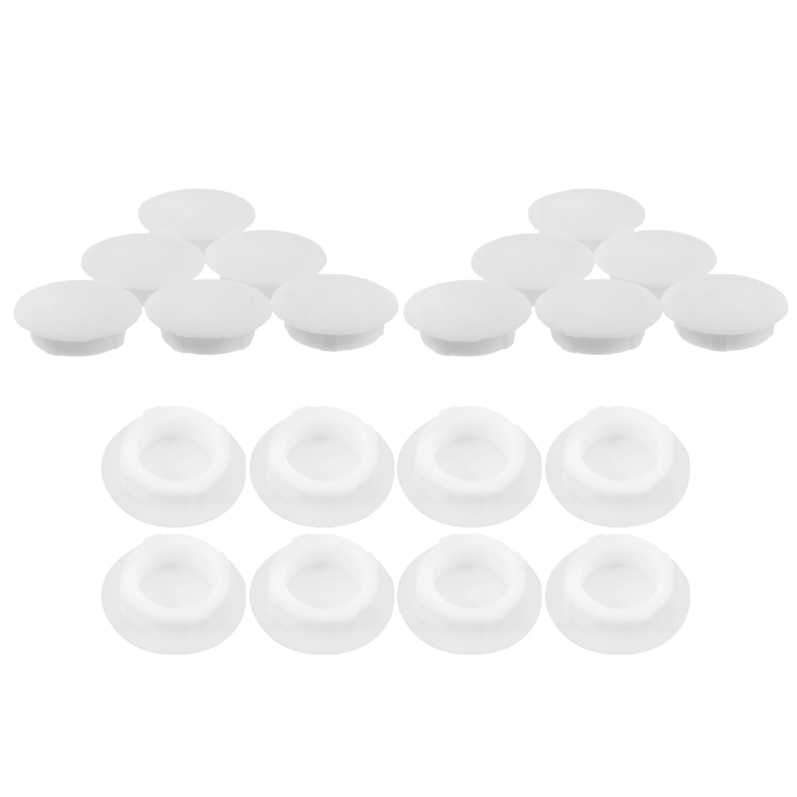 

20Pcs White Silicone Piggy Bank Bottom Sealing Plugs Round Snap in Locking Hole Plugs Money Bank Stopper Replacement