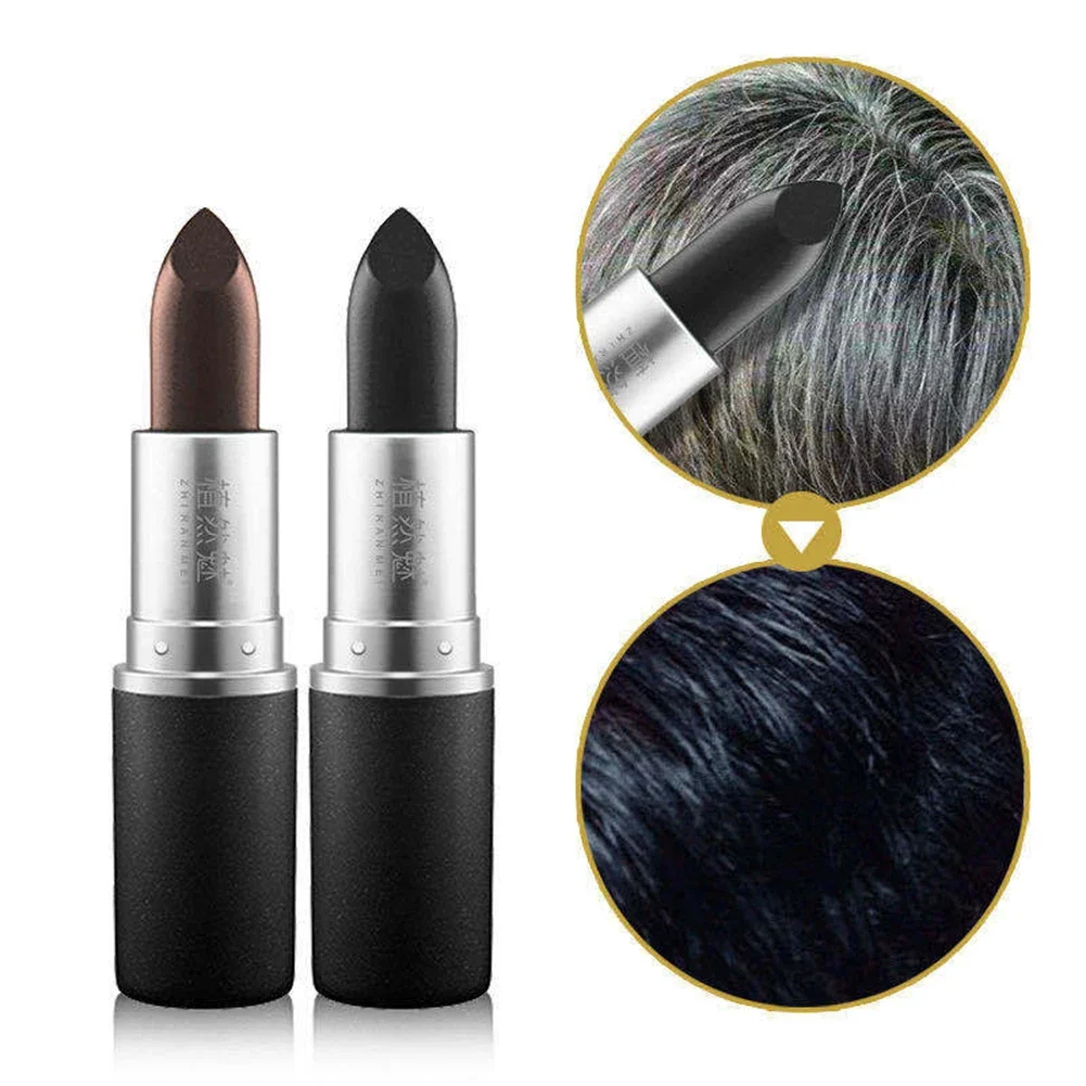 Vara de cor de cabelo descartável, escova de creme de tintura, acessórios de batom, caneta de tintura de coloração de cabelo, retoque de raiz, preto e marrom