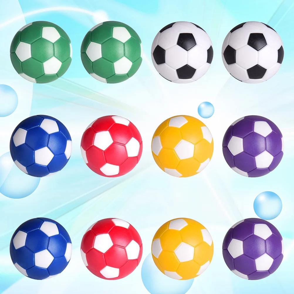 6 stuks 36 mm plastic tafelvoetbalballen mini voetbal tafelblad vervangende spelaccessoires veelkleurig traditioneel patroon standaardformaat