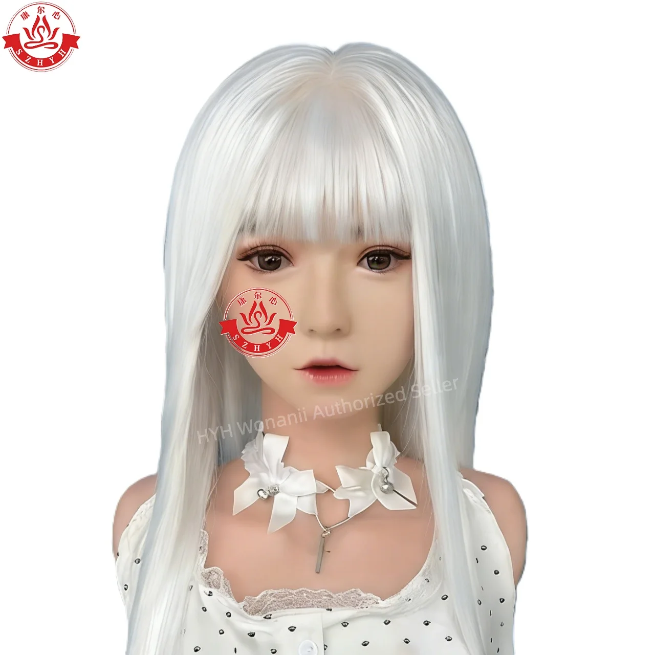 

Wonanii Пищевой силикон с большой головкой HYH-SHB-TS-0065, интерфейс M16 с открытым ртом, зубы, язык, практика макияжа, дизайн прически