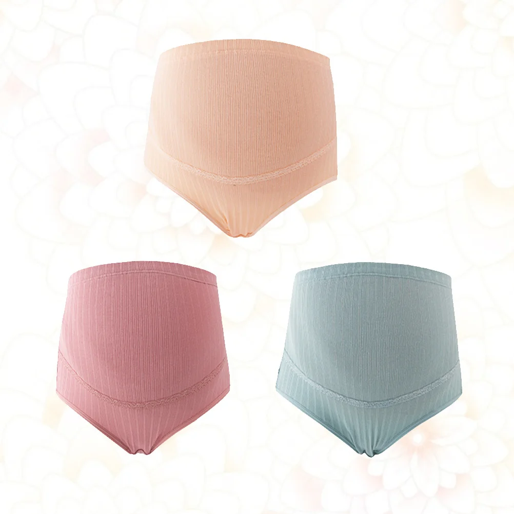 

3Pcs High Waist Maternity Underwear Cotton Stretchy Adjustable for Pregnant Women Smooth Soft Belly Support Nursing